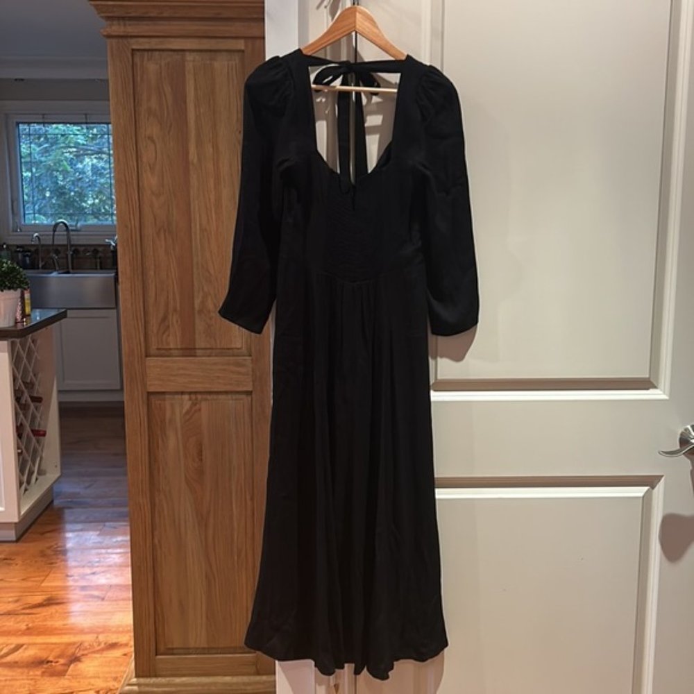 REFORMATION MARA black midi dress 6 NWOT - Picture 8 of 11